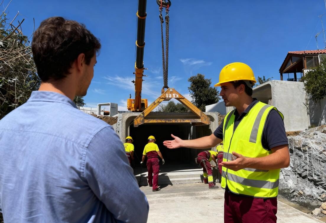 Ingeniero de Seycex explicando al cliente el proceso que se está llevando a cabo